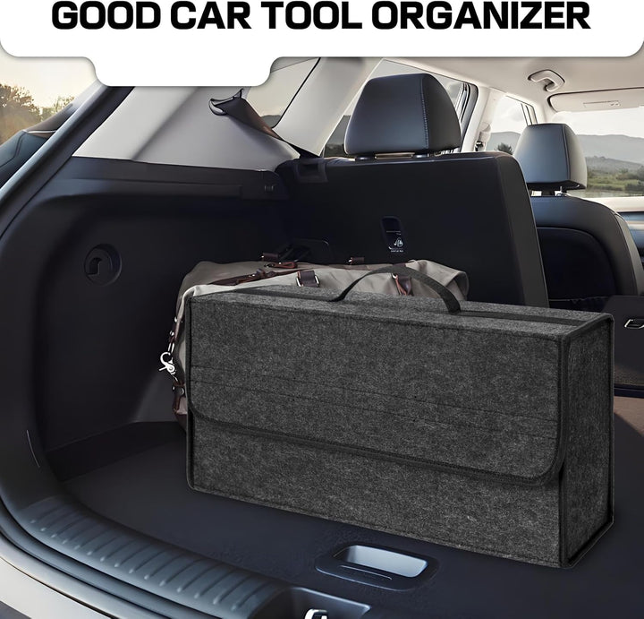 Auto Kofferraum Organizer,Faltbar Kofferraumtasche Klett,Rutschfest Auto Organizer Toolbag,Filz Koff