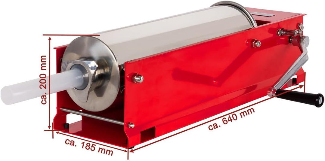 Beeketal 'MTH07' Profi Gastro Wurstfüllmaschine (7 Liter/horizontal) SGS-geprüft, Wurstfüller mit 2