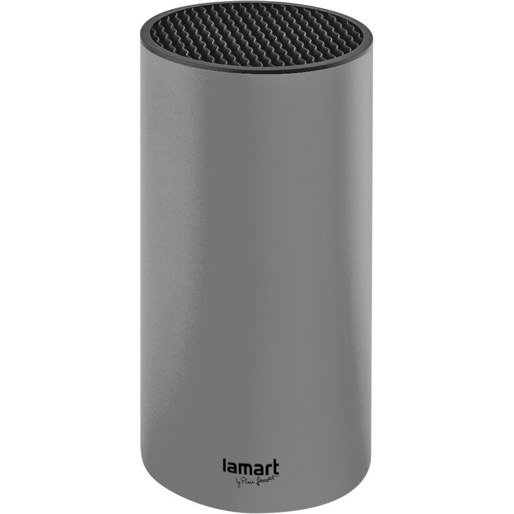 lamart Messerblock, Grau, 11 cm x 22,5 cm, Grau/Schwarz