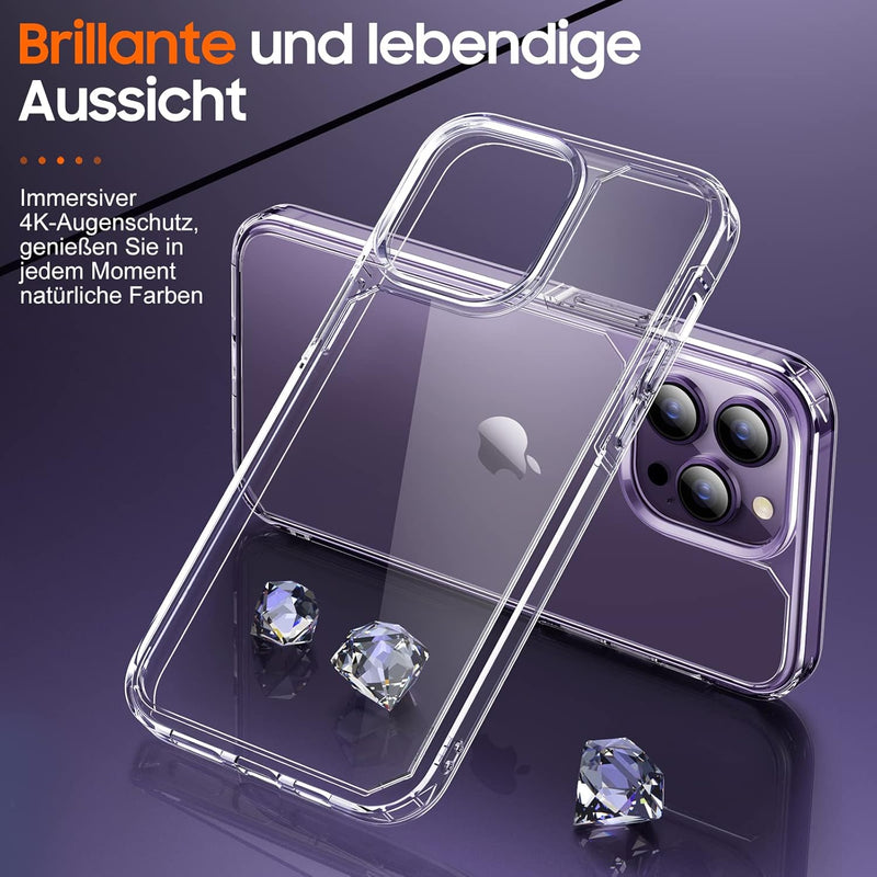 UniqueMe 5-in-1-Set für iPhone 14 Pro Max Hülle, [Nie Vergilbung] Handyhülle für iPhone 14 Pro Max C