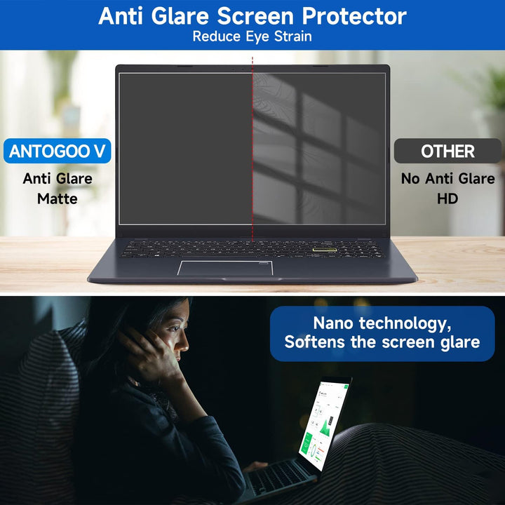 2 Stück 15,6 Zoll (1920 x 1080P) Laptop Blaulicht Displayschutzfolie, Augenschutz, Anti-Kratz- und B