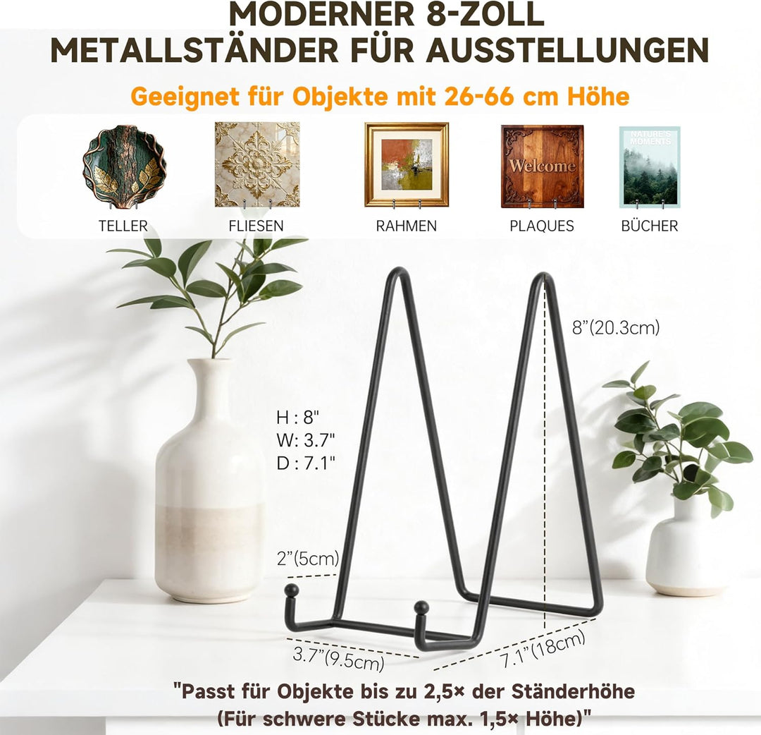 Tellerständer aus Metall Tellerhalter Tisch - Aufsteller und Halter für Dekoteller, Bilderrahmen, Bü