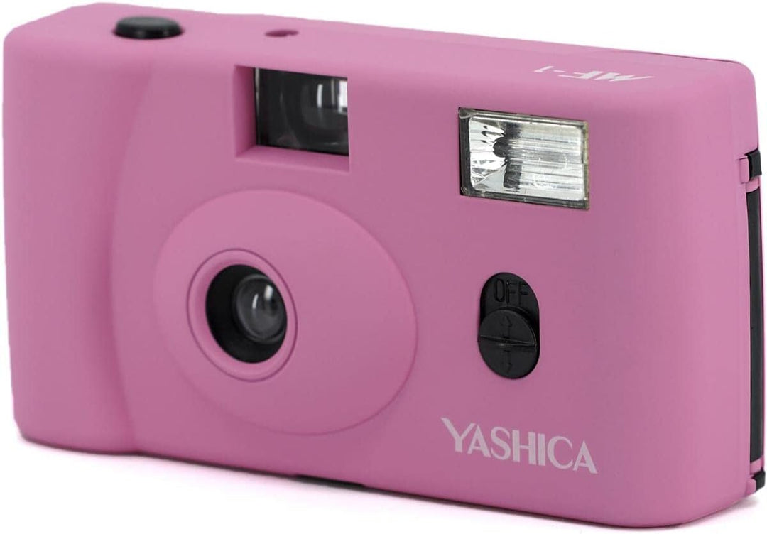 Yashica MF-1 pink Snapshot 35 mm Kleinbild Kamera-Set (mit eingelegtem Film + Batterie), pink
