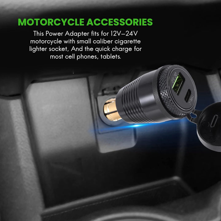 Jevina Motorrad DIN Stecker Wasserdichtes LadegeräT EIN QC3.0 USB LadegeräT & Typ C 30W Netzteil Ada