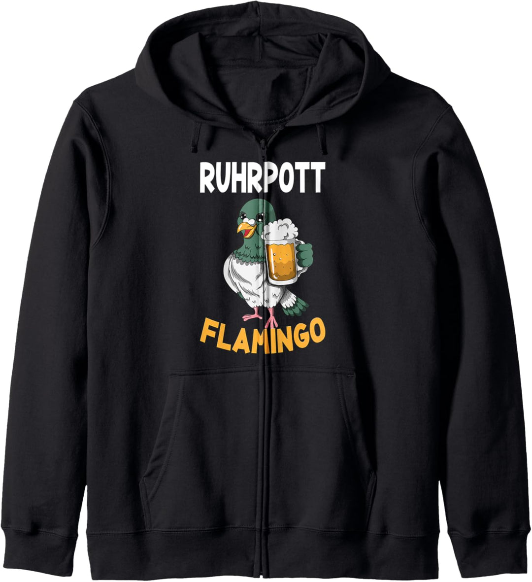 Ruhrpott Flamingo Taube mit Bier Ruhrgebiet Pottliebe Kohle Kapuzenjacke