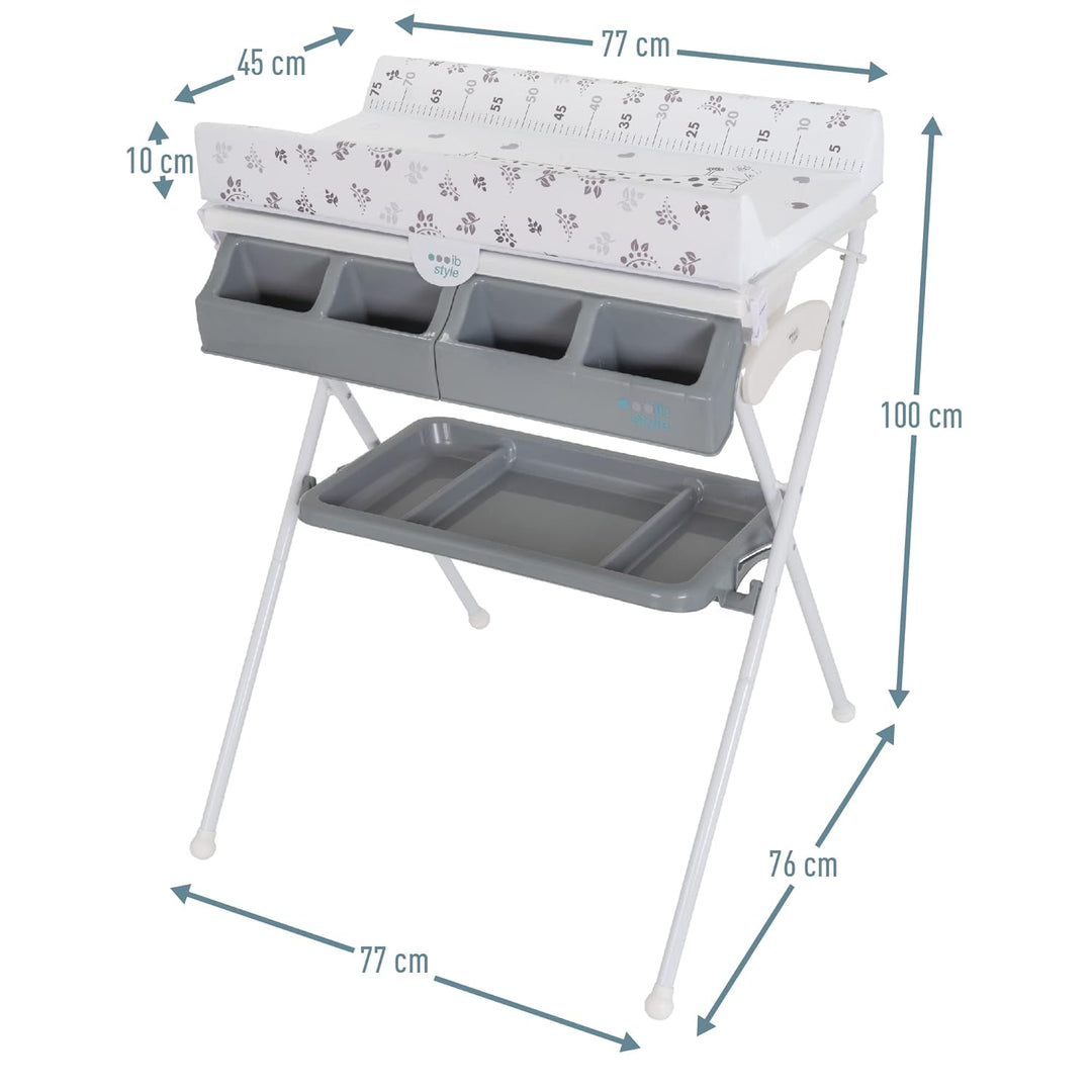 ib style Koa 2-in-1 Wickeltisch mit Badewanne, mobile Wickelkombination, Klappbar, Grosse Wickelaufl