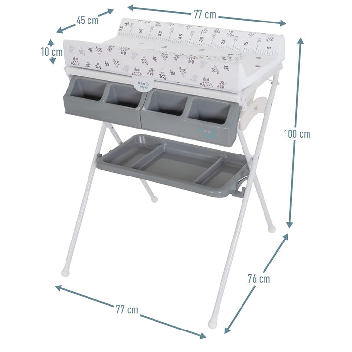 ib style Koa 2-in-1 Wickeltisch mit Badewanne, mobile Wickelkombination, Klappbar, Grosse Wickelaufl