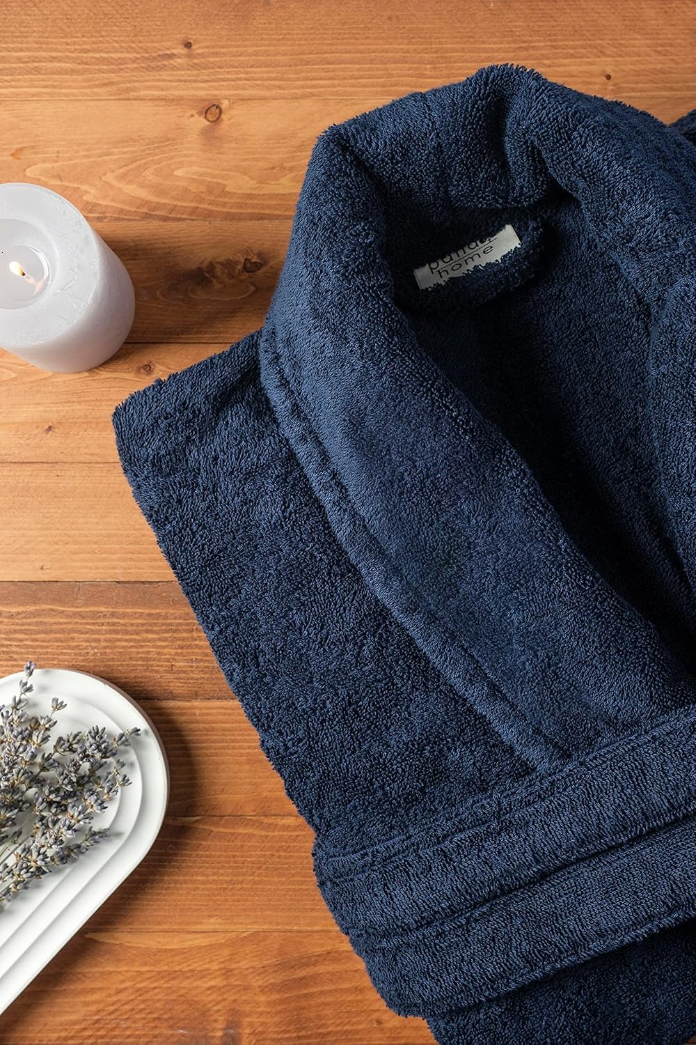 PandaHome Bademantel Damen und Herren aus 100% Baumwolle, Morgenmantel Frottee Kuschel, Saunamantel