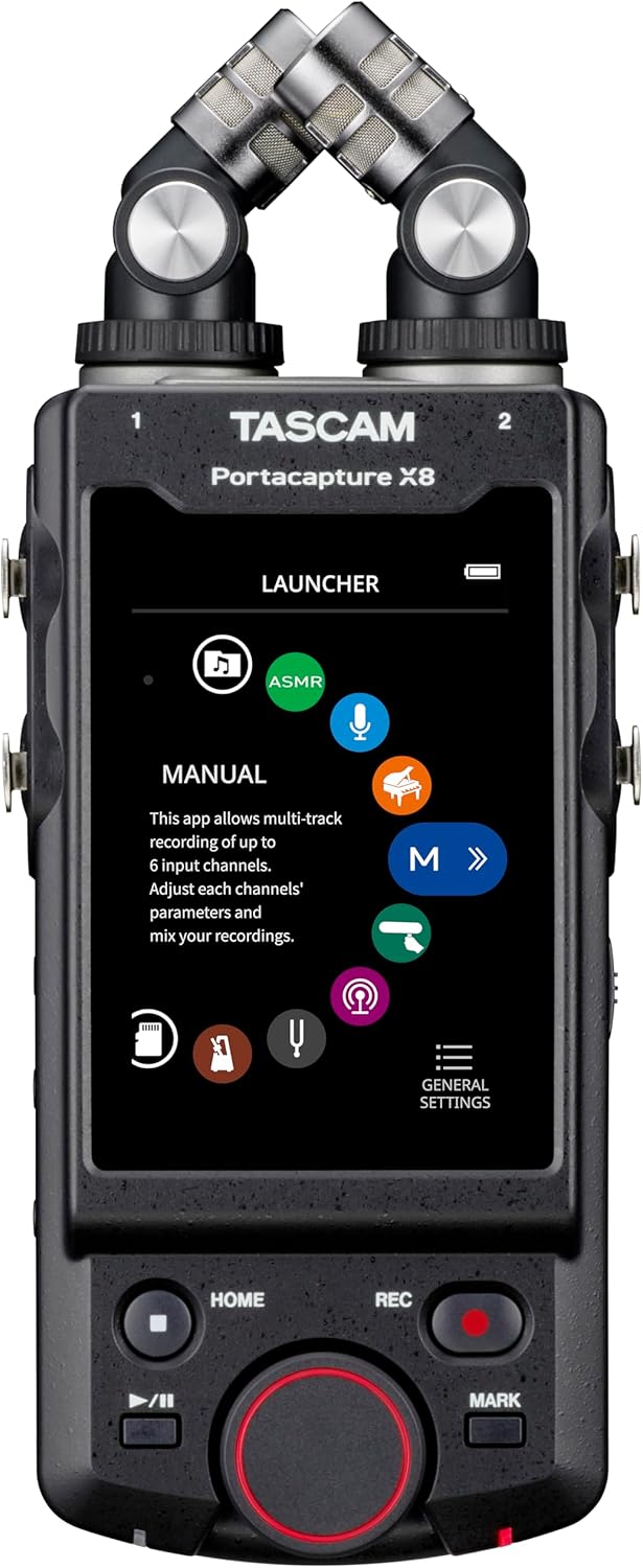 Tascam Portacapture X8 - Portabler 6+2-Spur High-Resolution 32-bit/192-kHz Rekorder, USB2.0, schwarz