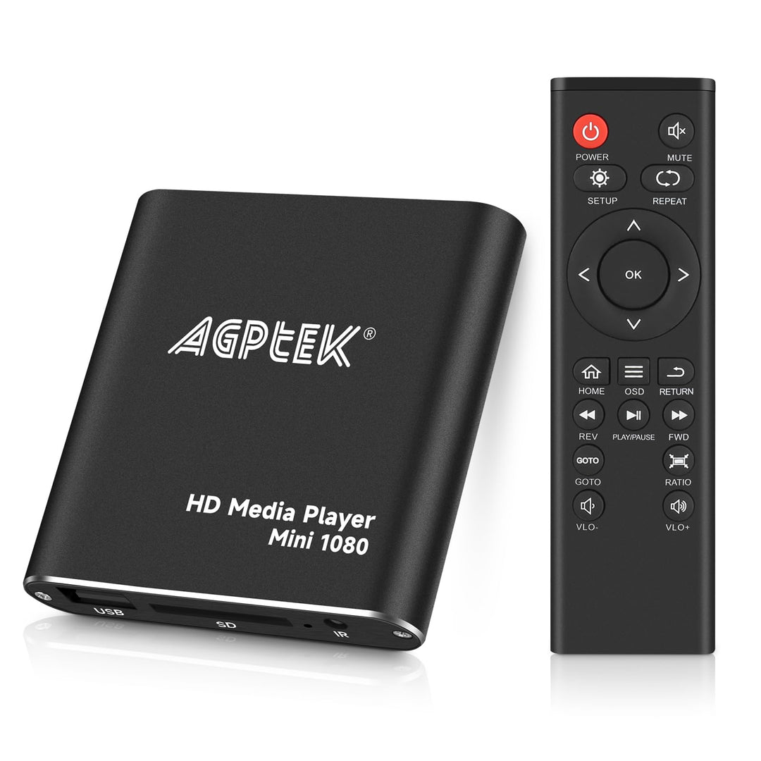 AGPtek® Mini 1080P Full HD Digital Mediaplayer Medienspieler Medienspieler mit Fernbedienung für MP3