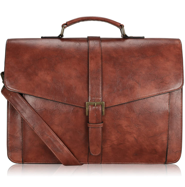 ESTARER Aktentasche Herren PU Leder Arbeitstasche Gross Laptop Umhängetasche für Arbeit, Büro, Busin
