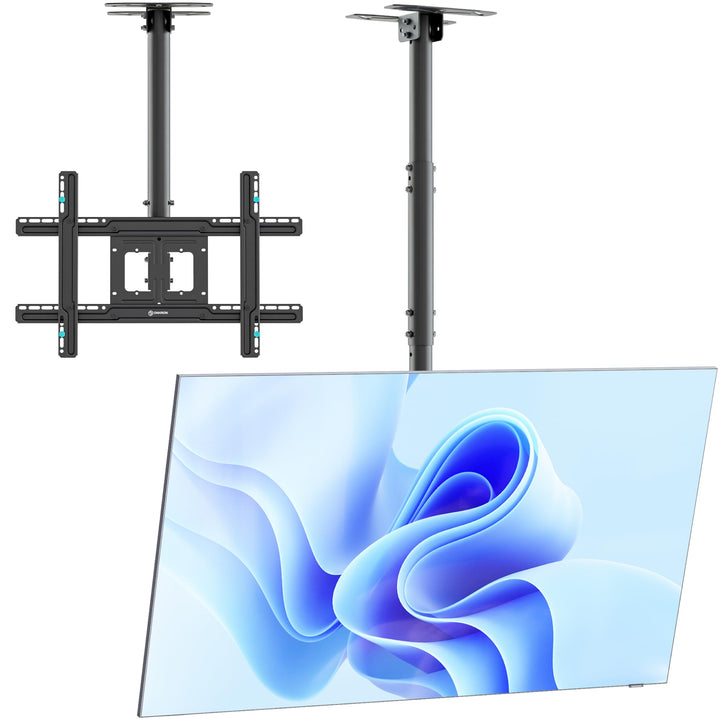 ONKRON TV Deckenhalterung für 32-80 Zoll Fernseher bis 68 kg, Deckenhalterung für Fernseher höhenver