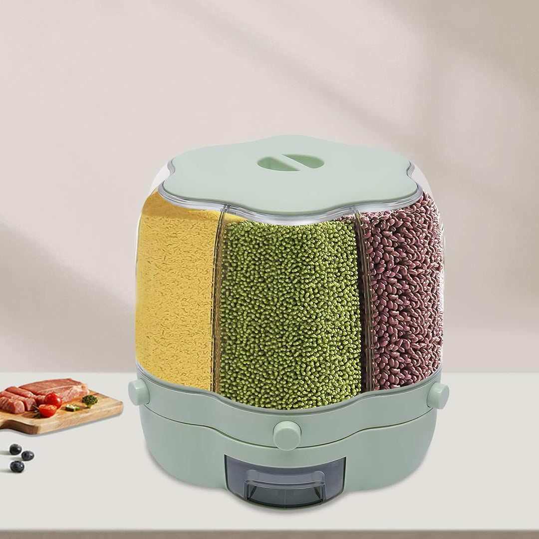 6 in 1 Müslispender 8kg Cerealienspender Lebensmittelbehälter 360° Drehbare Sichtbares Design für Re