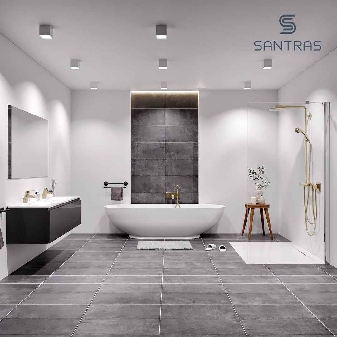 SANTRAS® Handbrause mit dreifach verstellbaren Duschkopf in Edelmessing Edelmessing Dreifach verstel