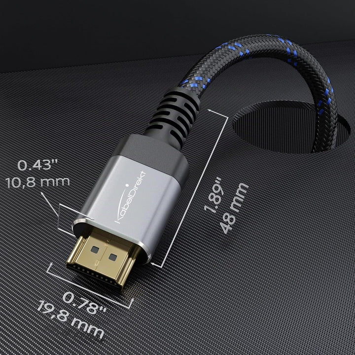 KabelDirekt – 4K HDMI-Kabel – 10m – In Deutschland entwickelt, bruchfester Nylon-Mantel &amp; robuste Me