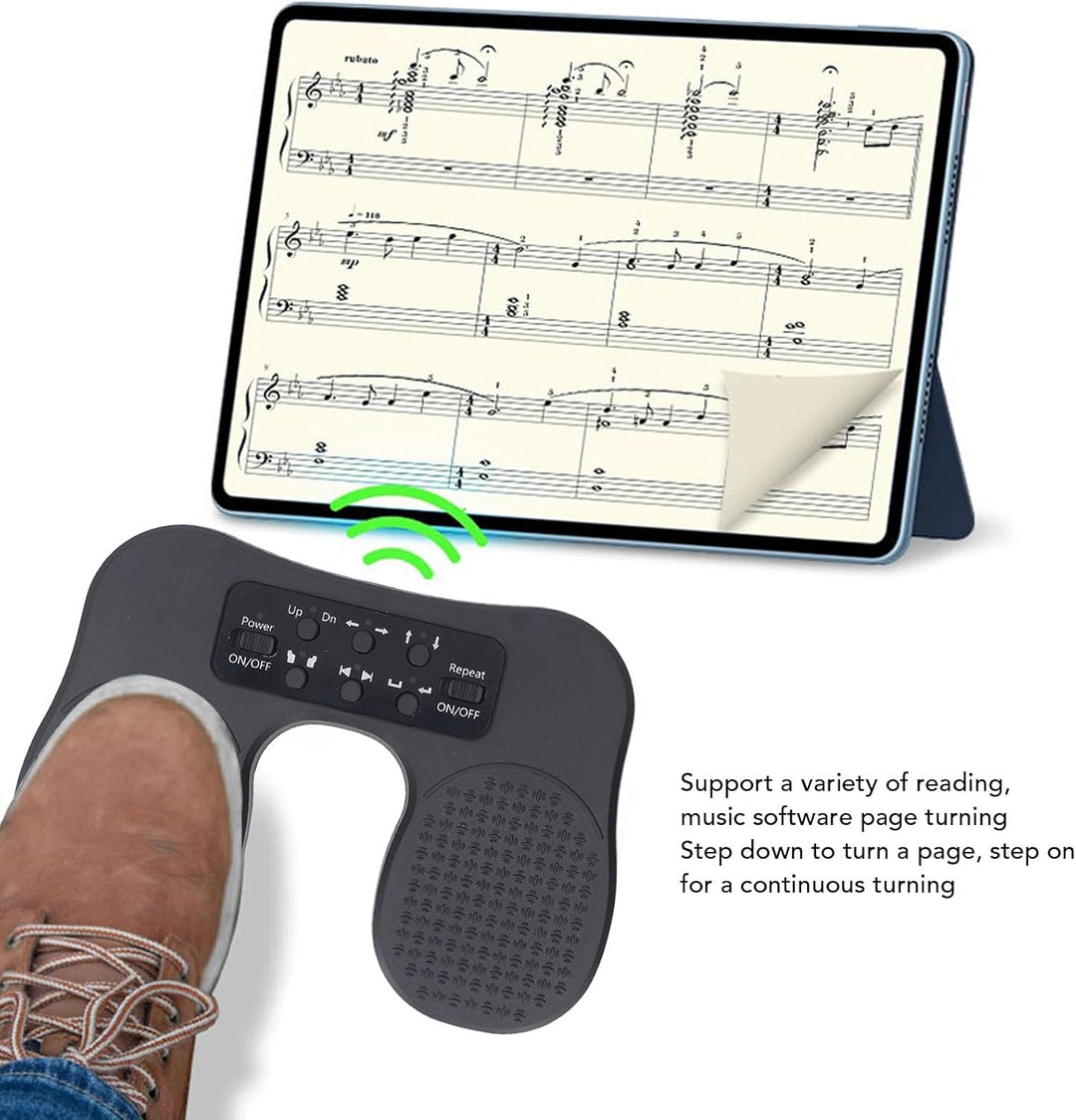 Musik Page Turner Pedal, Silent Wi Fi BT USB C Kabelverbindung, Individuelles Fusspedal für Tablets,