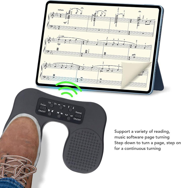 Musik Page Turner Pedal, Silent Wi Fi BT USB C Kabelverbindung, Individuelles Fusspedal für Tablets,