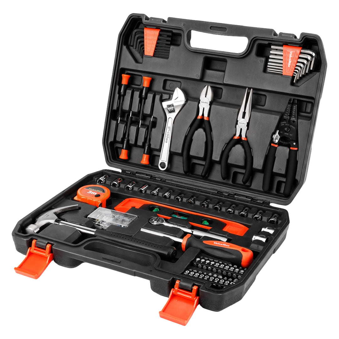 ValueMax werkzeugkoffer gefüllt 150tlg., Werkzeug Set mit Werkzeugkoffer für Haushalt Reparatur, Hei