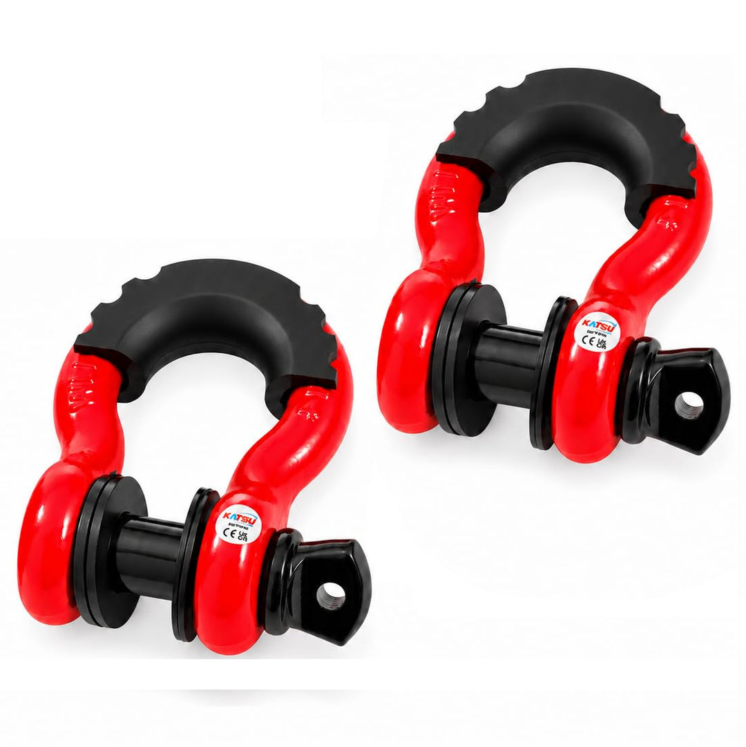 KATSU Tools 2er-Pack 3/4 Zoll D-Ring-Schäkel, 4,75 Tonnen (9500 lbs) Tragkraft, robuste verzinkte Ab