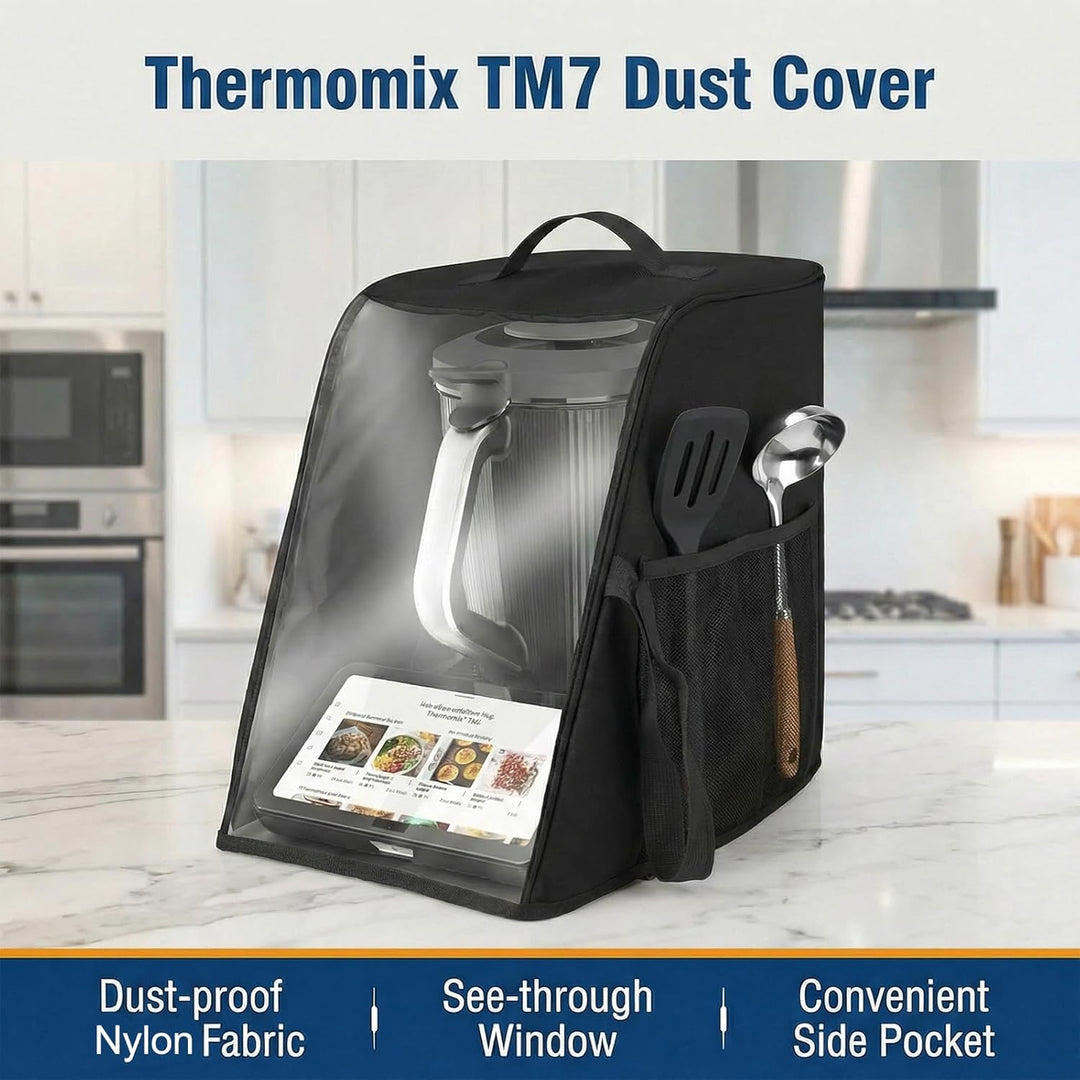 Abdeckhaube für Thermomix TM7, Wasserdichte und staubdichte Schutzhülle mit transparentem Sichtfenst