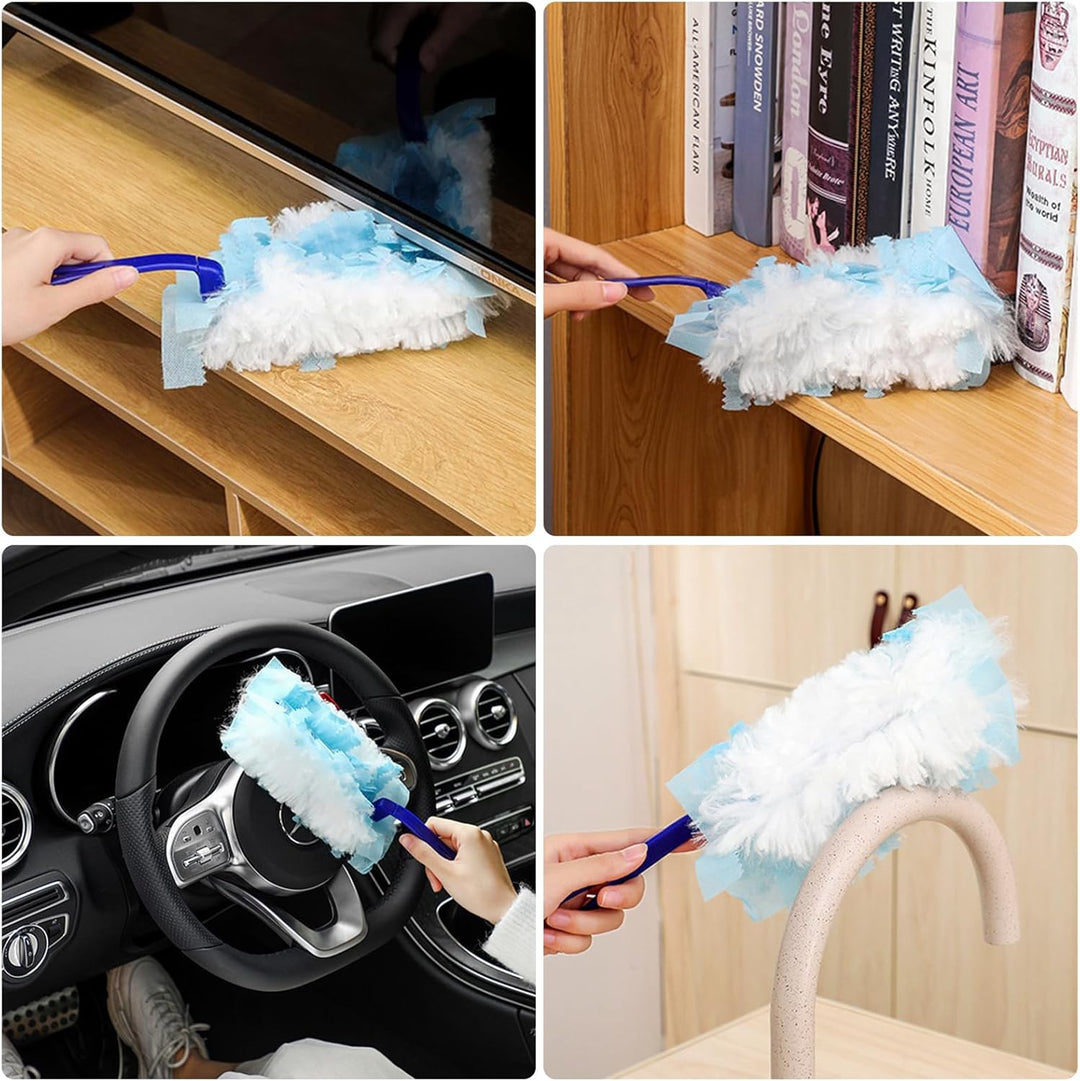 20 Stück Staubmagnet Duster mit 1 Handgriff, Staubtuch Antistatisch Nachfüllung, Reinigungsstaub Sta