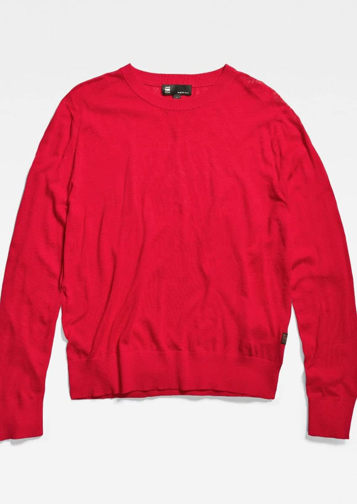 G-STAR RAW Damen Core Round Neck Strickpullover Knits S Rot (Acid Red D21960-d166-a911), S Rot (Acid
