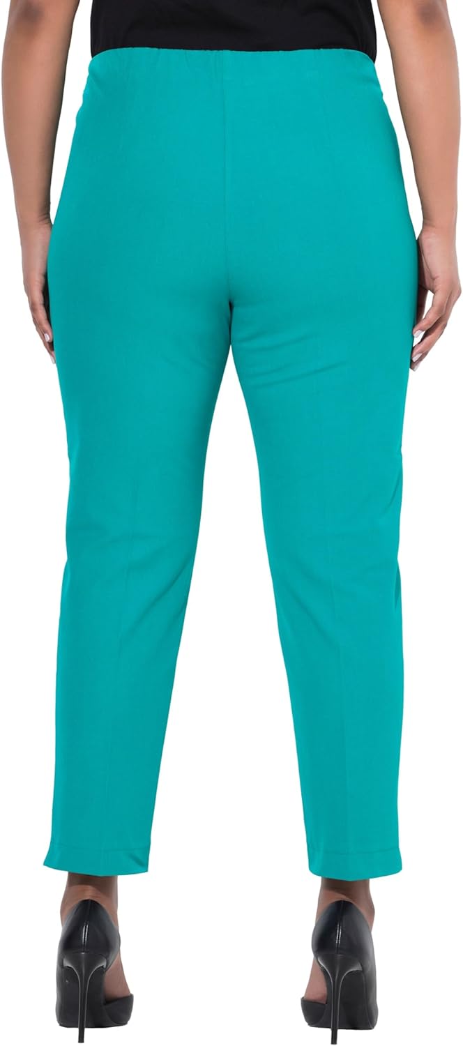 Ulla Popken Damen grosse Grössen Übergrössen Plus Size 7/8-Hose, schmales Bein, Elastikbund 816780 4