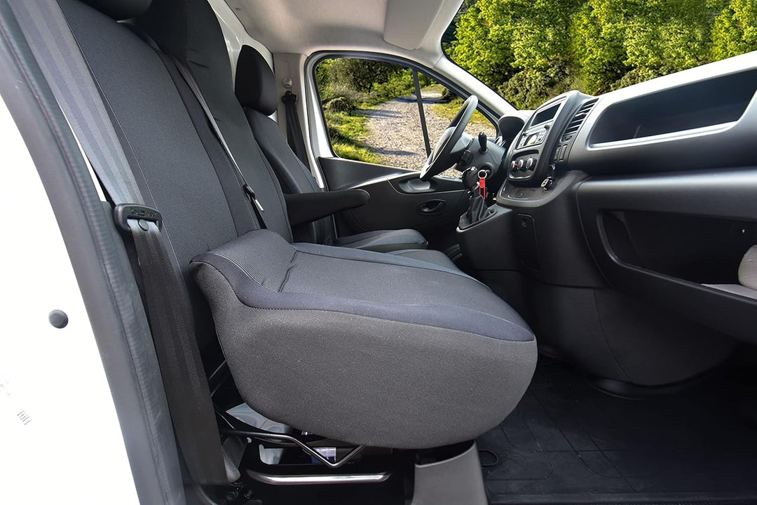 Passgenaue LUX Sitzbezüge passend für Trafic NV300 Vivaro Talento Massgeschneidert 1+2 (3-Sitzer), L