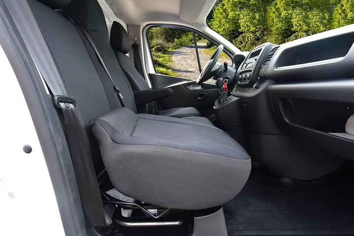 Passgenaue LUX Sitzbezüge passend für Trafic NV300 Vivaro Talento Massgeschneidert 1+2 (3-Sitzer), L