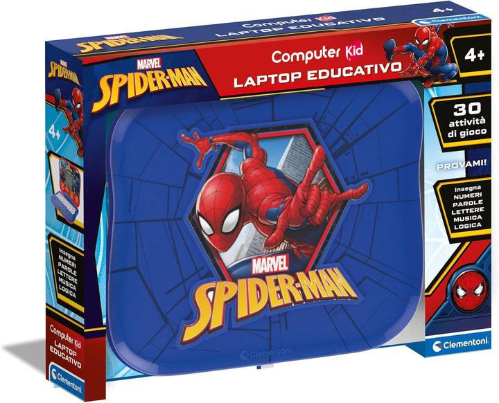 Clementoni - Computer Kid Spiderman Lern-Laptop für Kinder ab 4 Jahren, 30 pädagogische Aktivitäten,