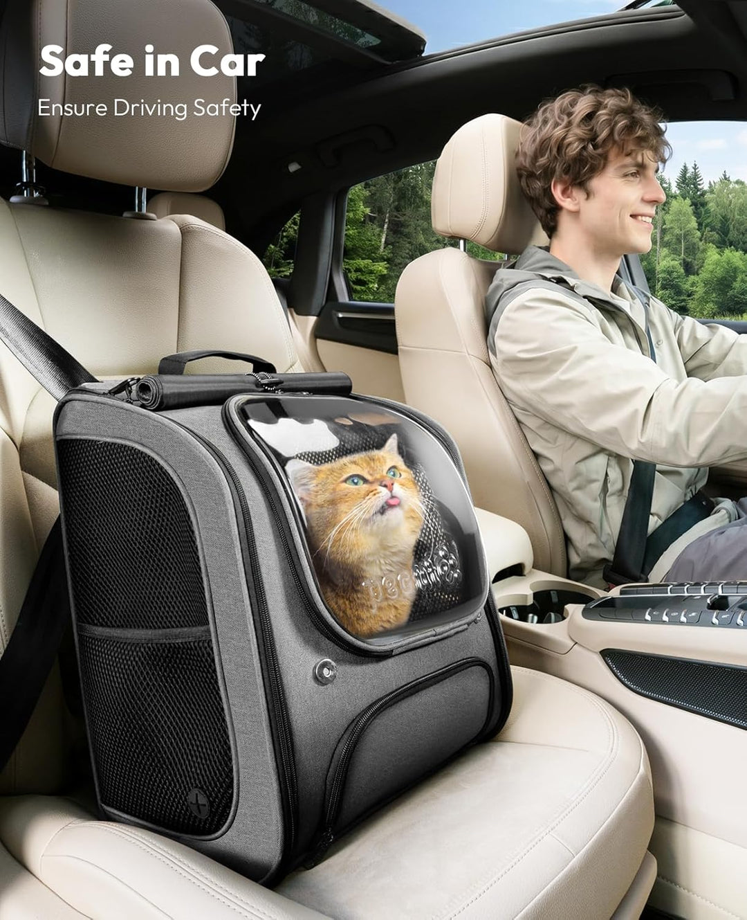 pecute Katzenrucksack Bubble Haustier Rucksack mit Netzfenster, Tragbare und Faltbare Katzentasche,
