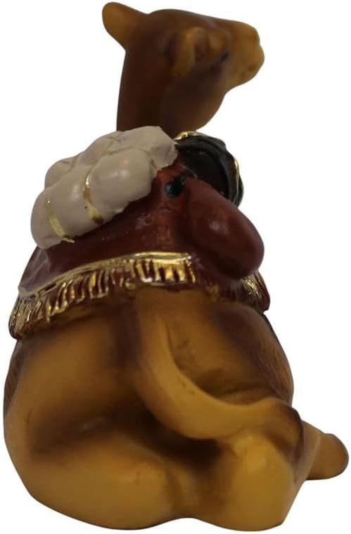 ZICOM Krippenfigur Miniaturfigur Kamel liegend Höhe 5,4cm handbemalt Polyresin Modellbau und Puppenh