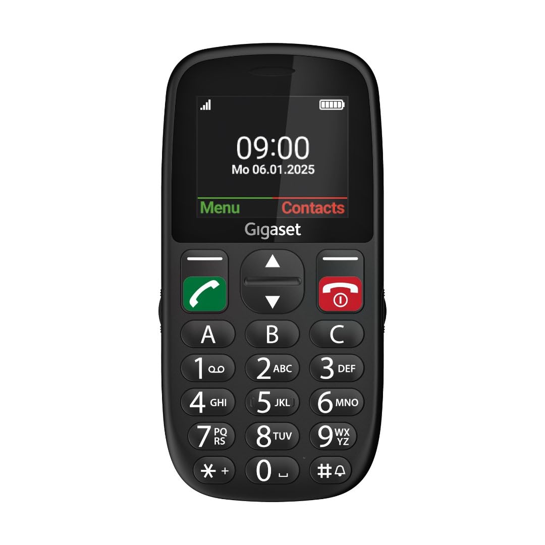 Gigaset GL395 Mobiltelefon – einfache Bedienung für Senioren, grosse Tasten & SOS-Notruftaste – Stau