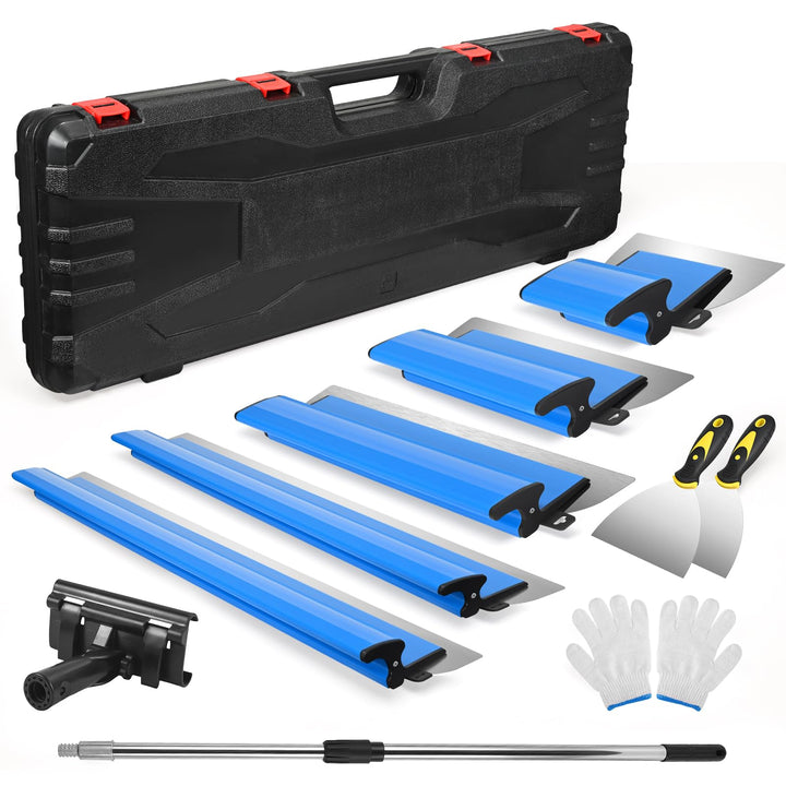 Flächenspachtel Set, Inkl. 5 Flächenschaber (150 mm Halbmond, 250/400/600/800 mm), 2 Handschaber, Ve