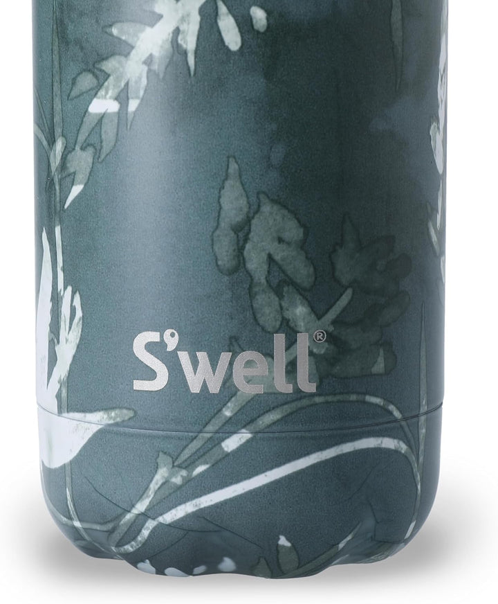 S'well Edelstahl-Wasserflasche, 482 ml, grünes Laub, dreilagig, vakuumisolierte Behälter, hält Geträ