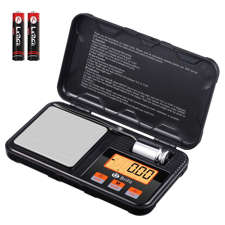 Brifit Feinwaage 0.01g, 200g /0,01g Digitalwaage, Taschenwaage, Goldwaage, Präzisionswaagen mit Tara