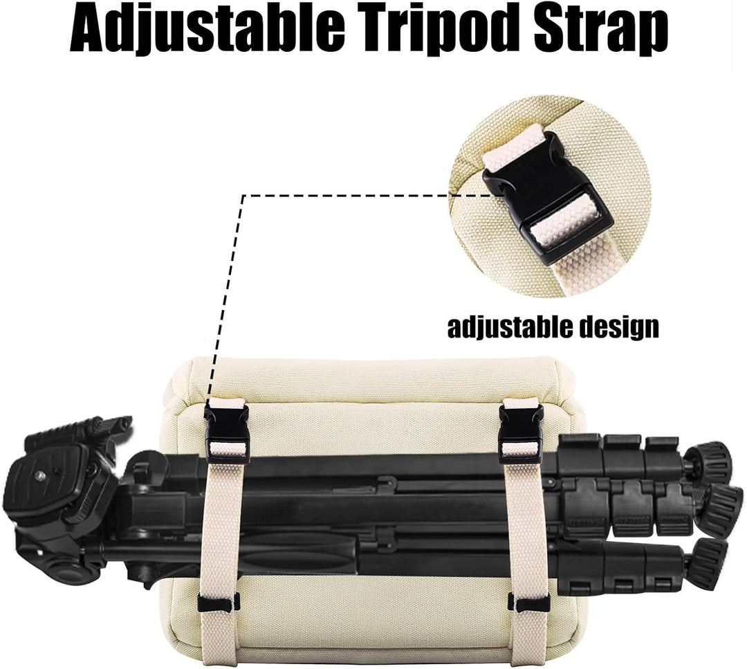 Cwatcun Kameratasche, Compact Case Canvas Lederausstattung kompatibel für Nikon, Canon, Sony Spiegel