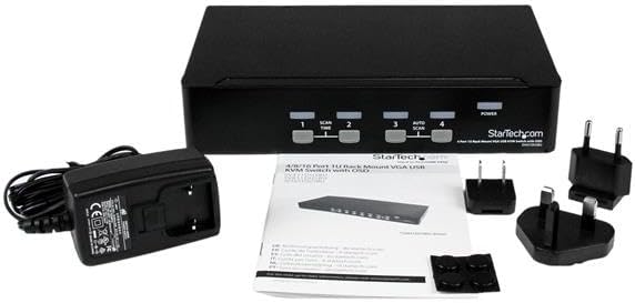 StarTech.com 4 Port VGA / USB KVM Switch - 4-fach VGA KVM Umschalter mit OSD zur Rack-Montage 4 Port