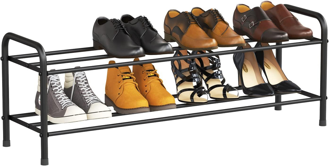 FANHAO Schuhregal, Schuhregale 2 Ebenen Edelstahl, Schuh-Organizer für bis zu 9-12 Paar Schuhe, Schu