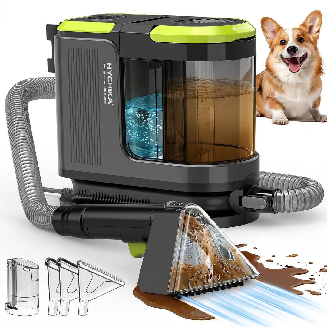 HYCHIKA Nasssauger Polsterreiniger Gerät 1800W,17 kPa Teppichreiniger Waschsauger, Tragbarer Teppich
