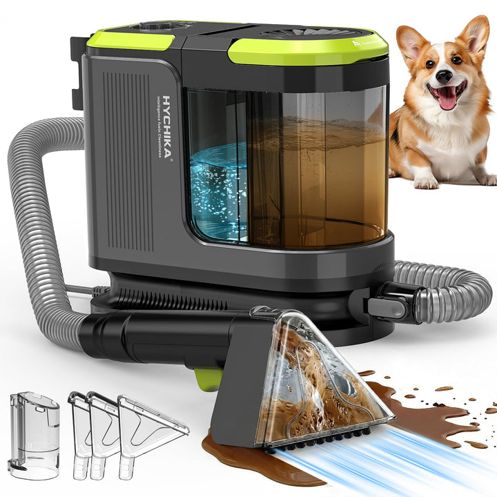 HYCHIKA Nasssauger Polsterreiniger Gerät 1800W,17 kPa Teppichreiniger Waschsauger, Tragbarer Teppich