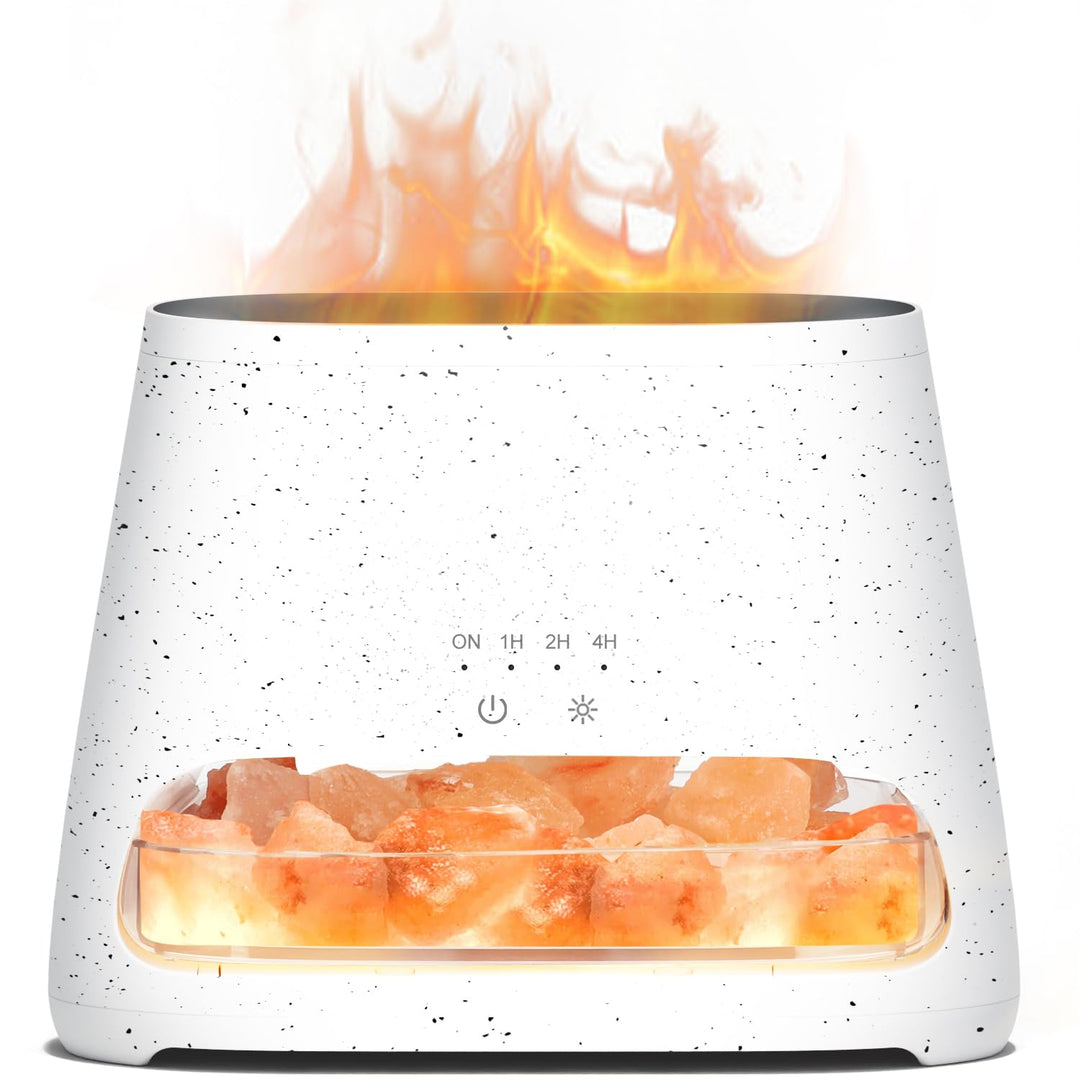 SALKING 2-in-1 Aroma Diffuser & Salt Range Pakistan Leuchte, Flammeneffekt Diffusor für ätherische Ö
