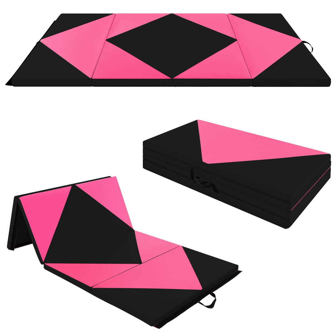 GOPLUS Turnmatte klappbar, 240×117×5cm Weichbodenmatte mit 2 Tragegriffen & Klettverschlüssen, Gymna