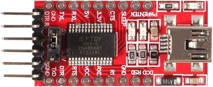 AITRIP 4X FTDI Serial Adapter FT232RL USB zu TTL Adapter 3,3V / 5V Modul Mini Port für Arduino und R
