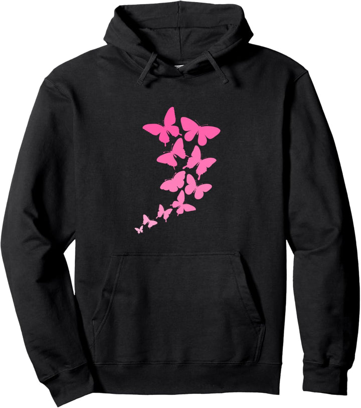 Rosa Schmetterlinge Pullover Hoodie