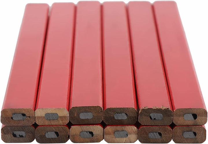 72Pcs 175mm Red Carpenter Pencil Achteckige Hartholz Markierung Bleistifte