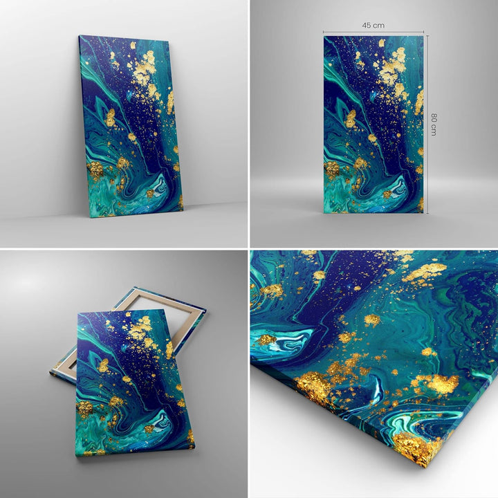 Bilder auf Leinwand Abstraktion modern Leinwandbild mit Rahmen 45x80cm Wandbilder Dekoration Wohnzim