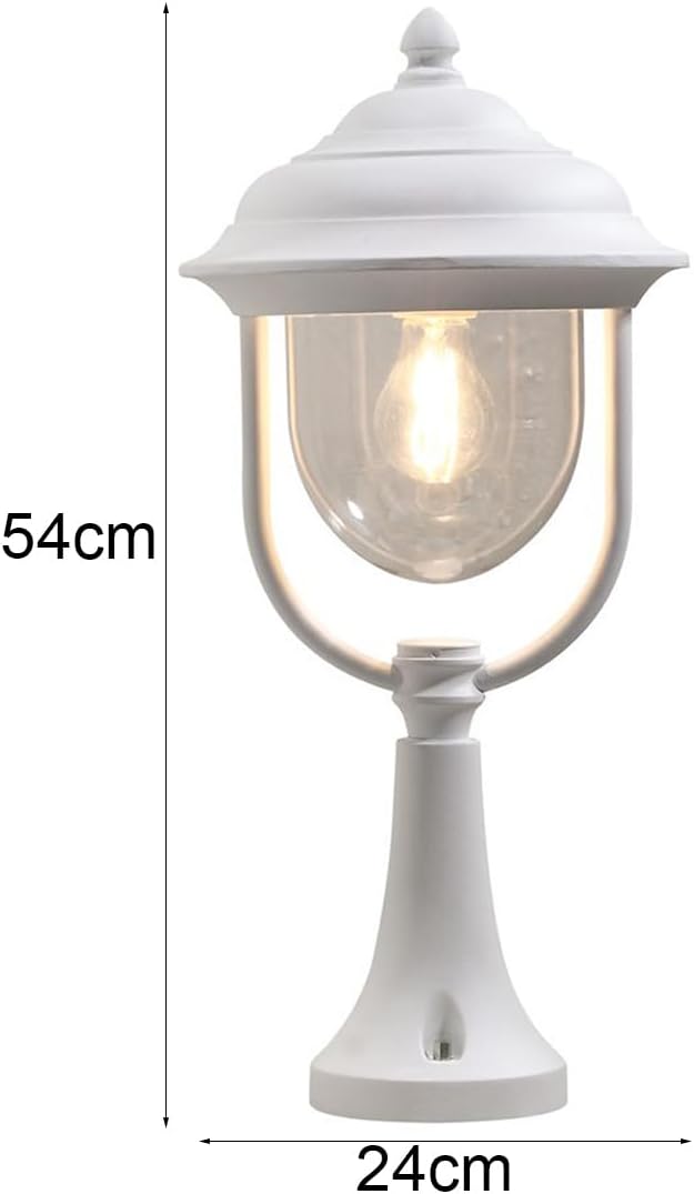 Konstsmide Landhaus LED Sockelleuchte, Laterne für aussen Höhe 54cm, weiss, Sockelleuchte