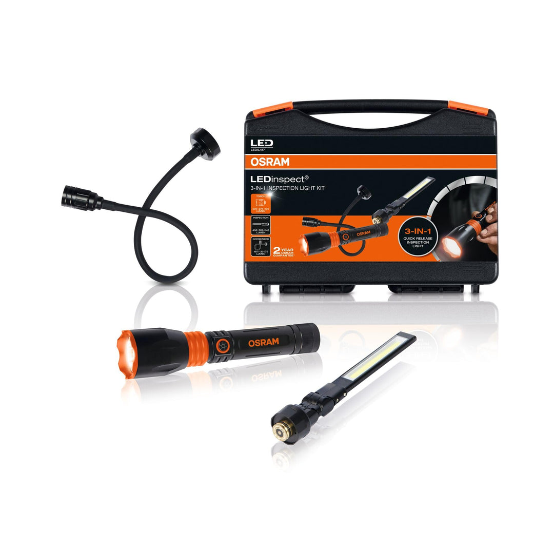 Osram LEDinspect 3-IN-1 Inspection Light KIT – LEDIL417, Taschenlampe & Flexibler Schwanenhals & Ins