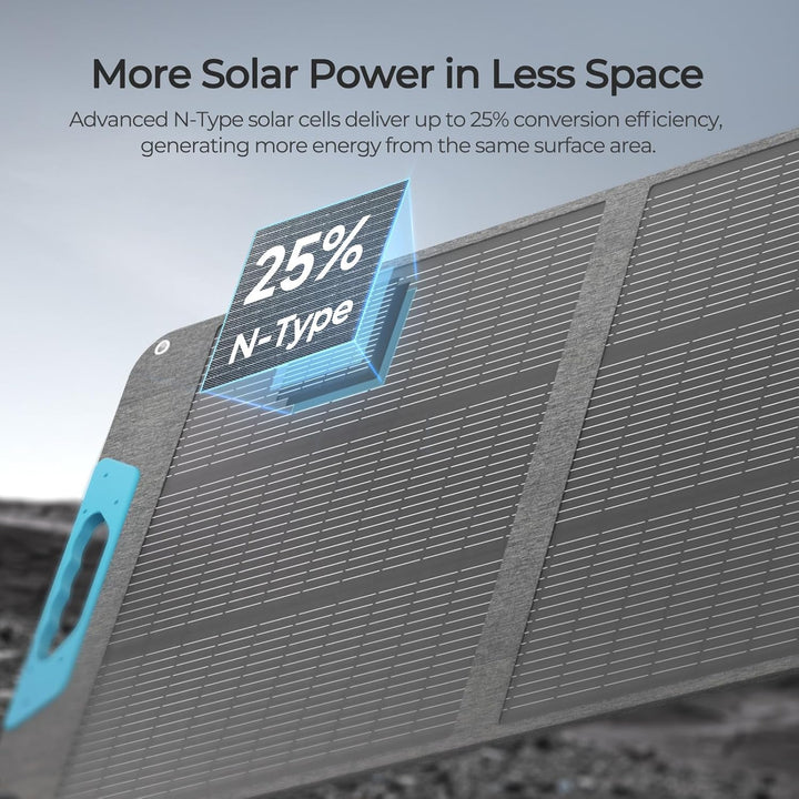 Renogy N-Typ Solarpanel Faltbar 100W, 25% Hoch-Effizienz Tragbares Solarmodul, IP65 3,3kg Faltbares